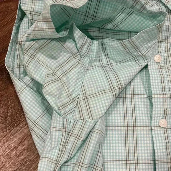 Columbia Men's Plaid Button Down Short Sleeve Pocket Shirt
Sz Medium Turquoise - Picture 5 of 12